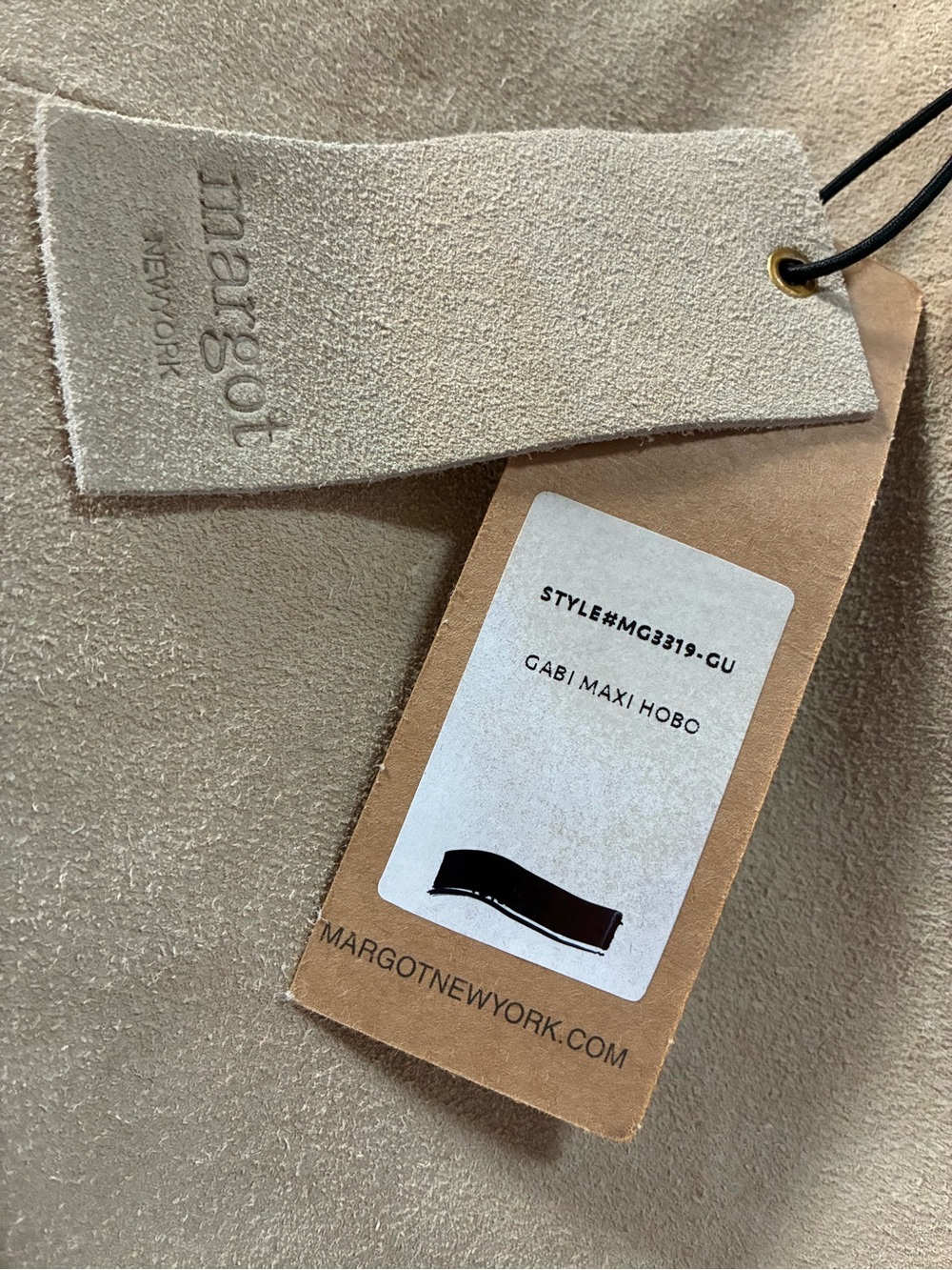 Margot Gabi Maxi Hobo - Cream/Beige Suede - NWT - Picture 9 of 10